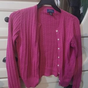 Polo by Ralph Lauren Pink Cable Knit Cardigan